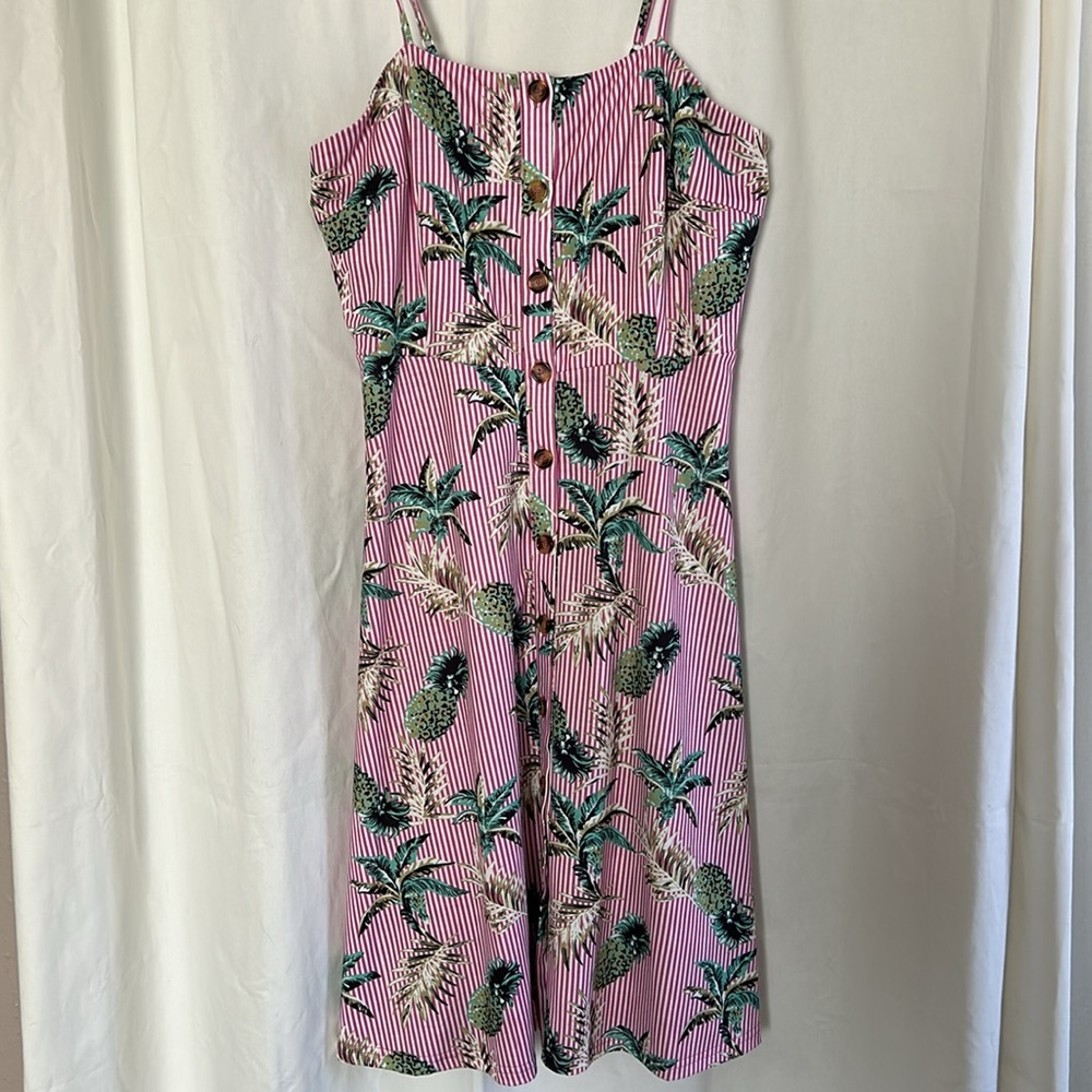 Berydress Women's A-Line Spaghetti Strap Button Down Midi Sundress